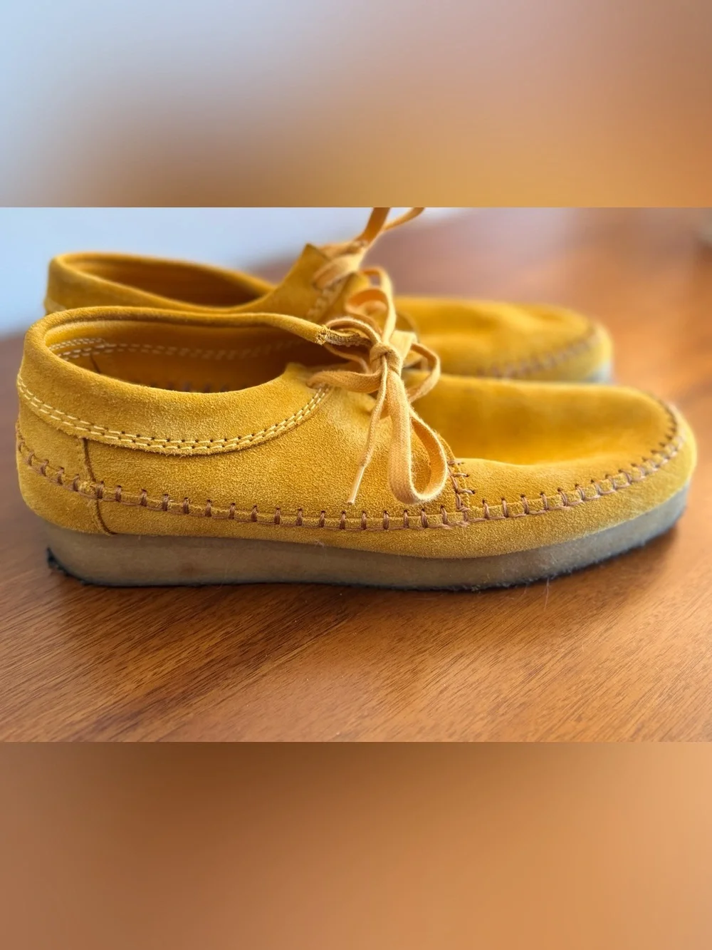 Clarks Originals Weaver Suede Shoes Mustard Yellow 9.5